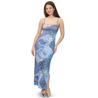 Juniors' madden girl Mesh Cami Slit Maxi Dress