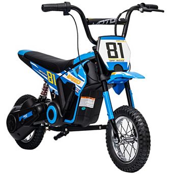 Qaba 24V Kids Motorcycle, Electric Dirt Bike with Rear Suspension