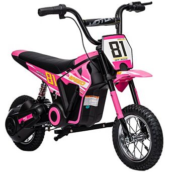 Qaba 24V Kids Motorcycle, Electric Dirt Bike with Rear Suspension