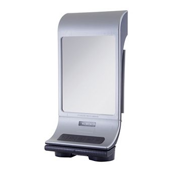 LED Lighted Fogless Shower Mirror with Suction Cup, Razor Holder and Stored Squeegee