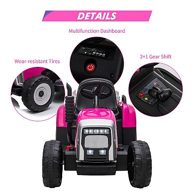 12V Kids Ride On Car Truck, 3-6 Years, with Remote Control, LED Headlights, Music Player&USB Port