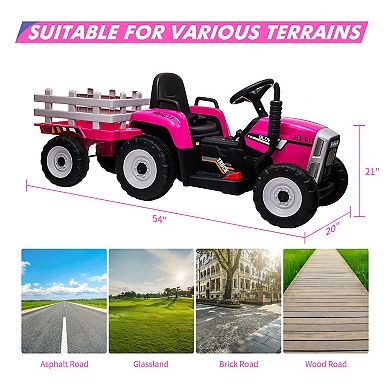 12V Kids Ride On Car Truck, 3-6 Years, with Remote Control, LED Headlights, Music Player&USB Port