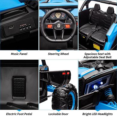 24V Kids Ride-On UTV Car, Battery-Powered Electric Vehicle with Remote Control, Spring Suspension