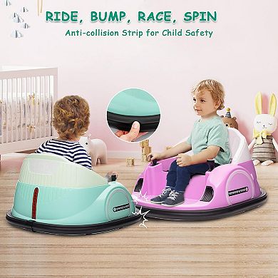 12V Kids Ride On Bumper Car Electric Vehicle for Toddlers Ride on Toy Bumping Car, Battery Display