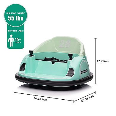 12V Kids Ride On Bumper Car Electric Vehicle for Toddlers Ride on Toy Bumping Car, Battery Display