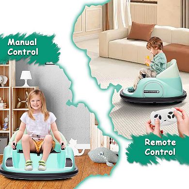 12V Kids Ride On Bumper Car Electric Vehicle for Toddlers Ride on Toy Bumping Car, Battery Display