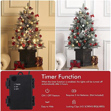 3ft Small Christmas Tree 2 Set Pre-Lit Artificial Christmas Tree with 78 Led Lights