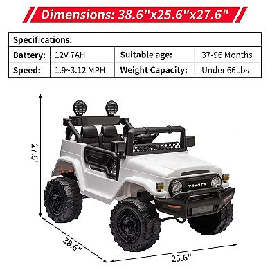 12V Ride on Truck for Kids, Battery Powered Electric Kids Car with Remote Control, Music,LED Lights