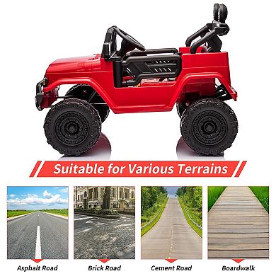 12V Ride on Truck for Kids, Battery Powered Electric Kids Car with Remote Control, Music,LED Lights