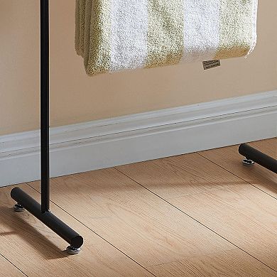 Kings Brand Furniture Valet Clothes Stand with Storage Tray, Towel Rack, Blanket Drying Holder