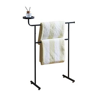 Kings Brand Furniture Valet Clothes Stand with Storage Tray, Towel Rack, Blanket Drying Holder