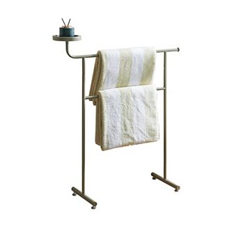 Kings Brand Furniture Valet Clothes Stand with Storage Tray, Towel Rack, Blanket Drying Holder