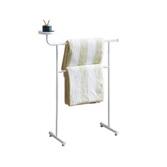 Kings Brand Furniture Valet Clothes Stand with Storage Tray, Towel Rack, Blanket Drying Holder