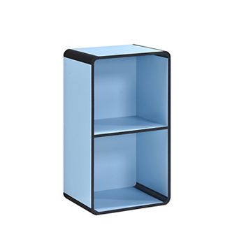 Kings Brand Furniture Dothan Wood 2-Cubed Open Bookcase - Storage Shelf Organizer Bookshelf