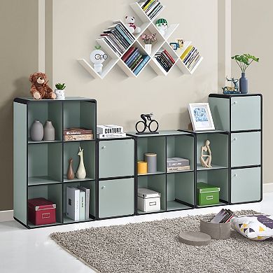 Kings Brand Furniture Dothan Wood 6-Cubed Open Bookcase - Storage Shelf Organizer Bookshelf
