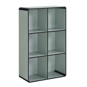 Kings Brand Furniture Dothan Wood 6-Cubed Open Bookcase - Storage Shelf Organizer Bookshelf