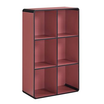 Kings Brand Furniture Dothan Wood 6-Cubed Open Bookcase - Storage Shelf Organizer Bookshelf