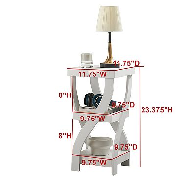 Kings Brand Furniture 3 Tier End Table - Square End Table - Table for Bedroom