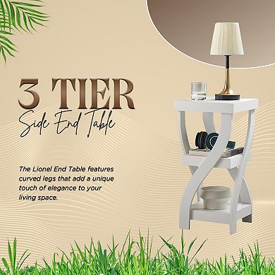 Kings Brand Furniture 3 Tier End Table - Square End Table - Table for Bedroom