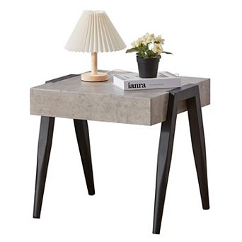 Kings Brand Furniture Camden Marble-Style Wood Side End Table, Nightstand, Sofa Table