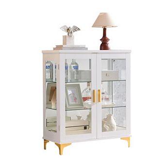 Kings Brand Furniture Cataleya 3 tier Curio Display Cabinet Organizer with Storage Shelves