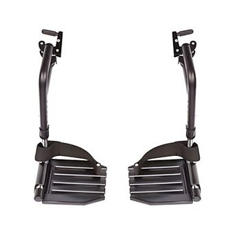 Invacare Wheelchair Legrest Hemi Footrests with Heel Loops, Flip-Up Aluminum Footplate & More