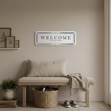 "Welcome" Metal Embossed Sign