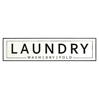 "Laundry" Metal Embossed Sign Wall Decor