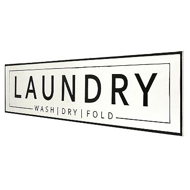 "Laundry" Metal Embossed Sign Wall Décor