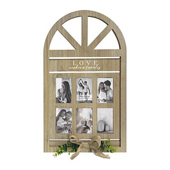 Arch 6-Opening 4" x 6" Photo Collage Frame with Greenery