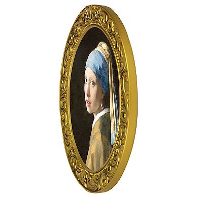 "Girl With A Pearl Earing" Wall Art with Decorative Resin Frame