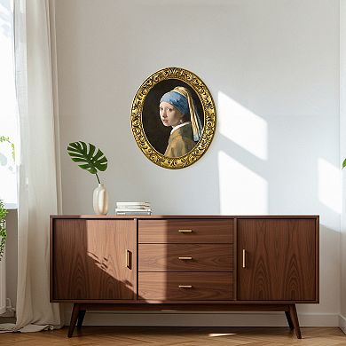 "Girl With A Pearl Earing" Wall Art with Decorative Resin Frame