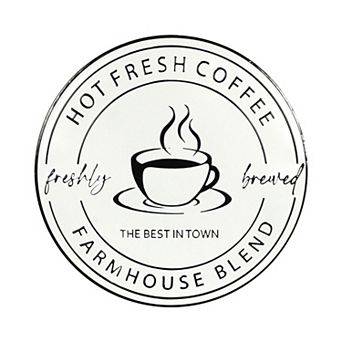 "Hot Fresh Coffee" Metal Embossed Sign Wall Art