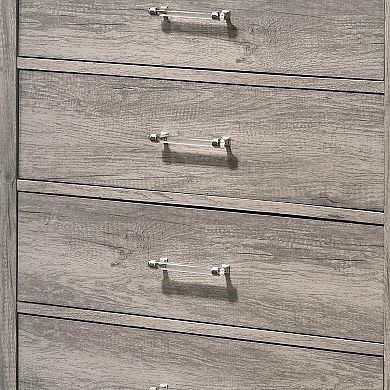 Kings Brand Furniture Harmony 5 Wood Drawer Chest Dresser Tall & Modern Storage Organizer