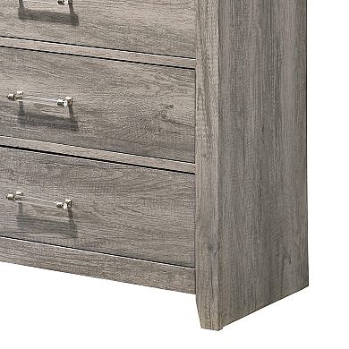 Kings Brand Furniture Harmony 5 Wood Drawer Chest Dresser Tall & Modern Storage Organizer