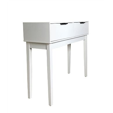 Kings Brand Furniture - Atmore White Wood Console Sofa Table with 2 Storage Drawers