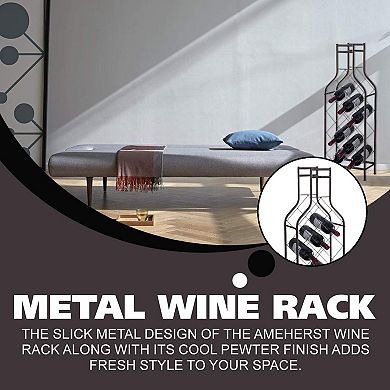 Kings Brand Furniture - 12 Bottles Freestanding Floor Metal Wine Rack Wine Bottle Holders Stands