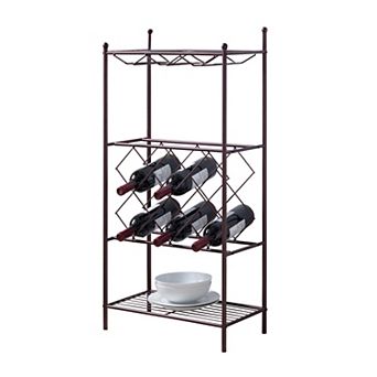 Kings Brand Furniture - Freestanding Floor Metal Wine Rack Stand, Wine Bottle Liquor Cabinet