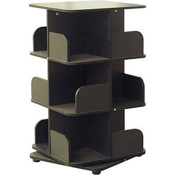 Kings Brand Furniture - 3 tier Revolving Bookcase Bookshelf, Media Storage Cabinet