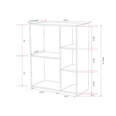 Kings Brand Furniture - Moreno 5 - Cube Wood Open Shelf Organizer Storage Bookcase, Gray/White