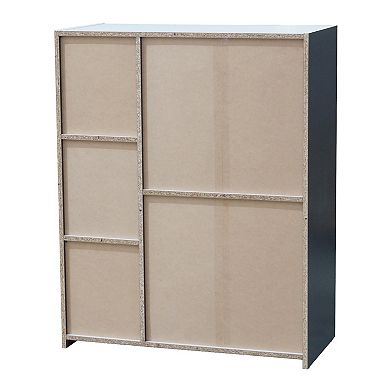 Kings Brand Furniture - Moreno 5 - Cube Wood Open Shelf Organizer Storage Bookcase, Gray/White