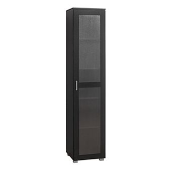Kings Brand Furniture Romero Tall Curio Storage Cabinet-Tall Bookshelf Perfect for Living Room