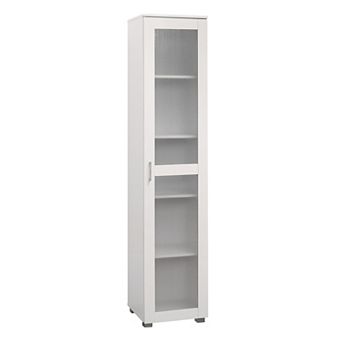 Kings Brand Furniture Romero Tall Curio Storage Cabinet-Tall Bookshelf Perfect for Living Room