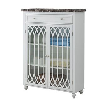 Kings Brand Furniture Newberry Free Standing Bathroom Storage Cabinet, White