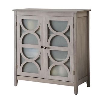 Kings Brand Furniture - Folsom Wood Console Table/Accent Cabinet, Wash Gray