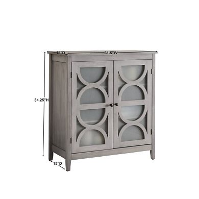 Kings Brand Furniture - Folsom Wood Console Table/Accent Cabinet, Wash Gray