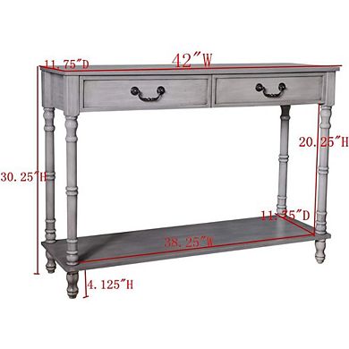 Kings Brand Furniture 2 Drawer Wooden Hall Console Sofa Table