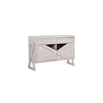 Kings Brand Furniture Irvona Wash Gray Wood Sideboard Buffet Storage Cabinet, Wash Gray