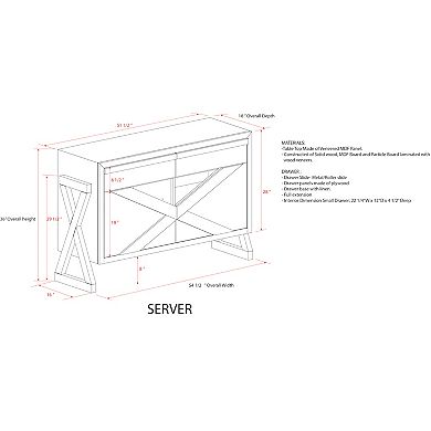 Kings Brand Furniture Irvona Wash Gray Wood Sideboard Buffet Storage Cabinet, Wash Gray