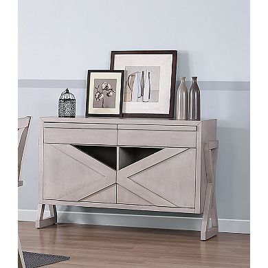 Kings Brand Furniture Irvona Wash Gray Wood Sideboard Buffet Storage Cabinet, Wash Gray